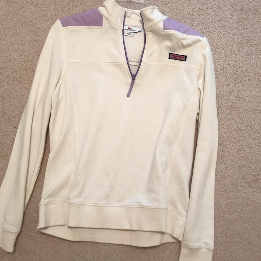 Cream/lavender Vineyard Vines pullover